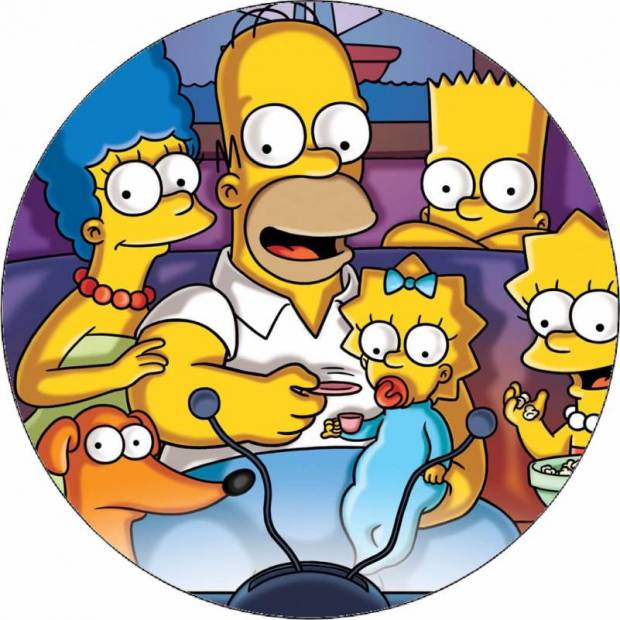 Essbares Papier Simpsons auf der Couch 19,5 cm