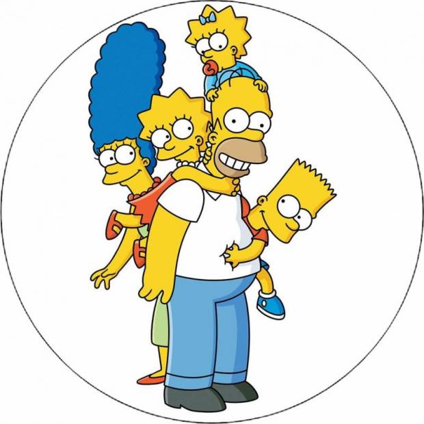 Essbares Papier Die Familie Simpson 19,5 cm