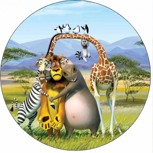 Essbares Papier Madagaskar Tiere in Afrika 19,5 cm