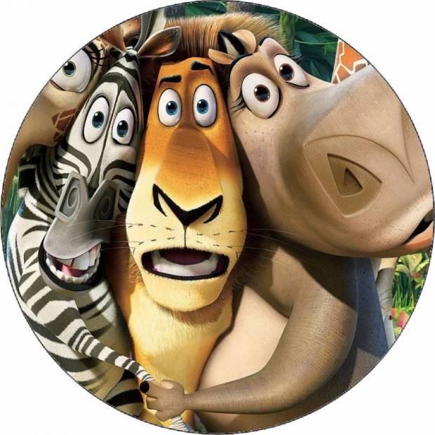 Essbares Papier Madagaskar Tiere im Dschungel 19,5 cm