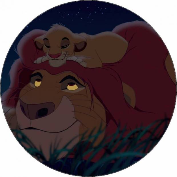 Essbares Papier König der Löwen Simba mit Vater 19,5 cm