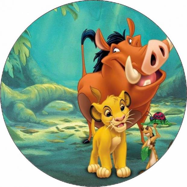 Essbares Papier König der Löwen Simba, Timon und Pumba 19,5 cm