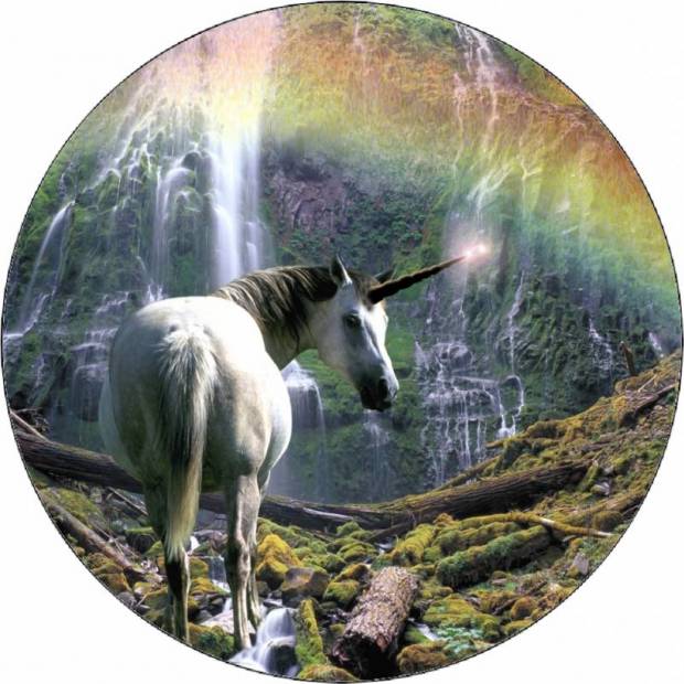 Essbares Papier Einhorn und Regenbogen 19,5 cm