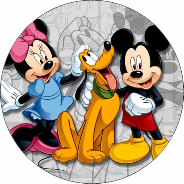 Essbares Papier Mickey, Minnie und Pluto 19,5 cm