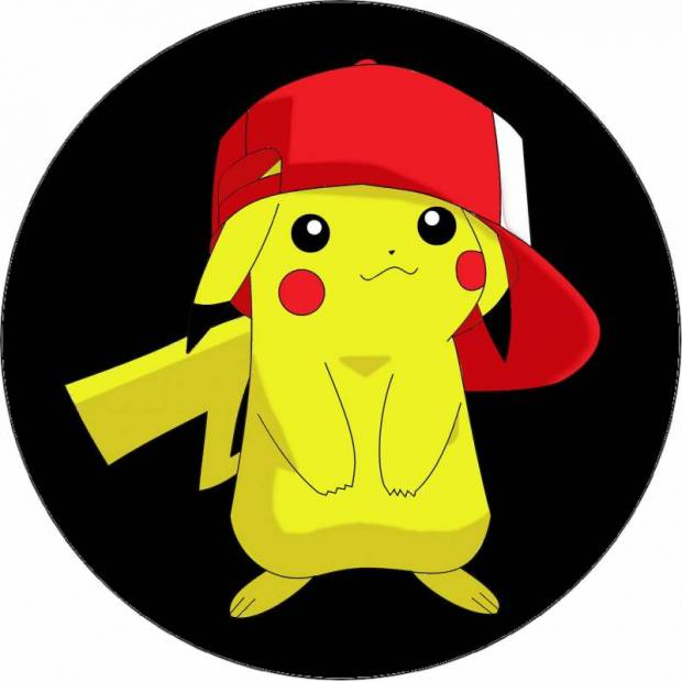 Essbares Papier Pikachu in Kappe 19,5 cm