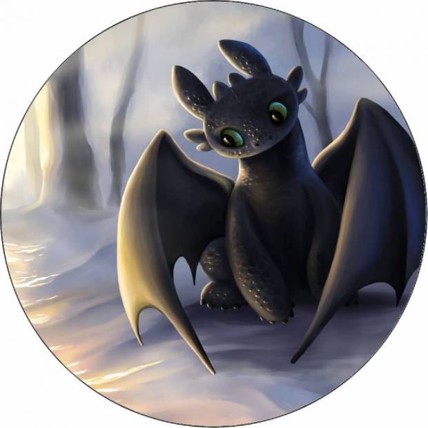 Essbares Papier Wie man einen Drachen züchtet Ohnezahn im Wald 19,5 cm