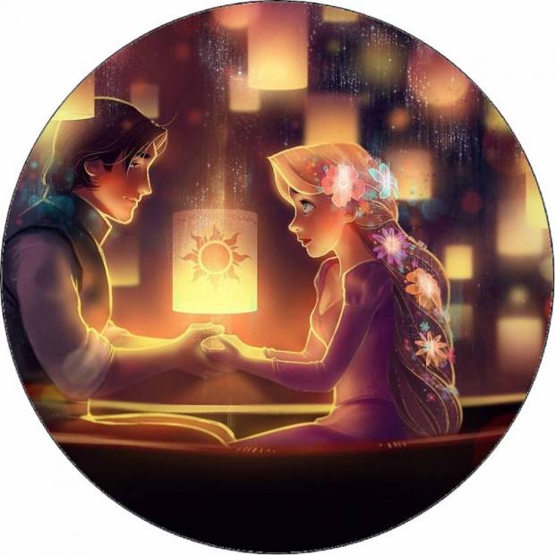 Essbares Papier Locika und Eugene auf dem Boot 19,5 cm