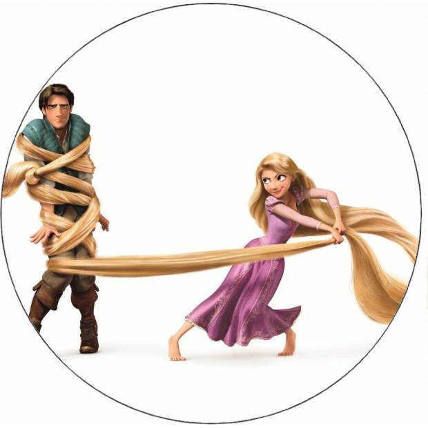 Essbares Papier Locika und Eugene mit Haaren 19,5 cm