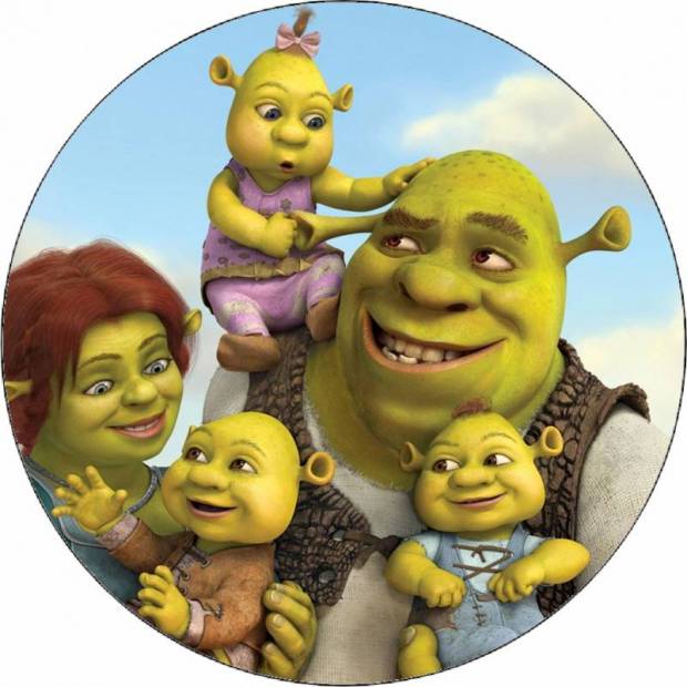 Essbares Papier Shrek und Familie 19,5 cm