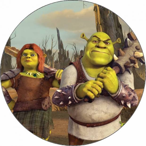 Essbares Papier Shrek und Fiona 19,5 cm