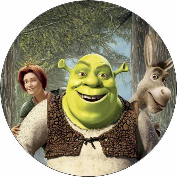 Essbares Papier Shrek, Fiona und Esel 19,5 cm