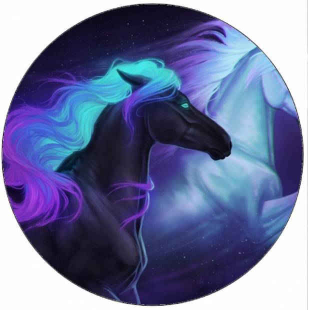 Essbares Papier Neon Pferd Fantasie 19,5 cm