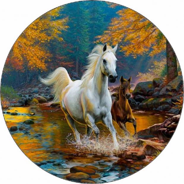 Essbare Papierpferde in herbstlicher Natur 19,5 cm