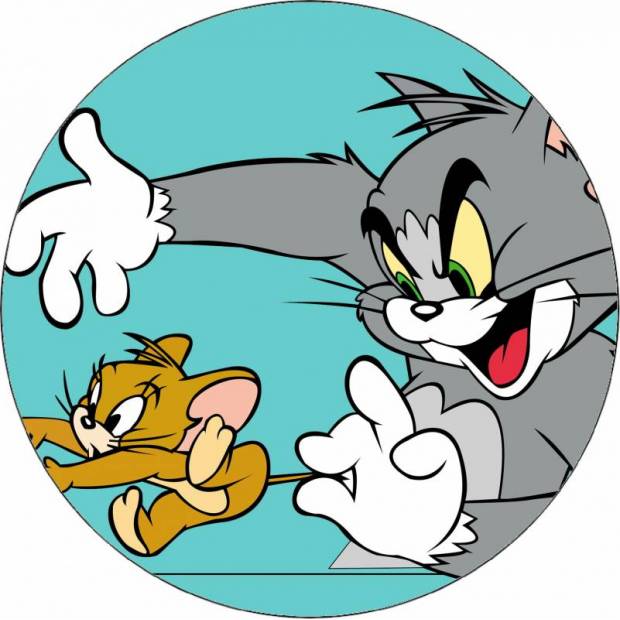 Essbares Papier Tom und Jerry necken 19,5 cm