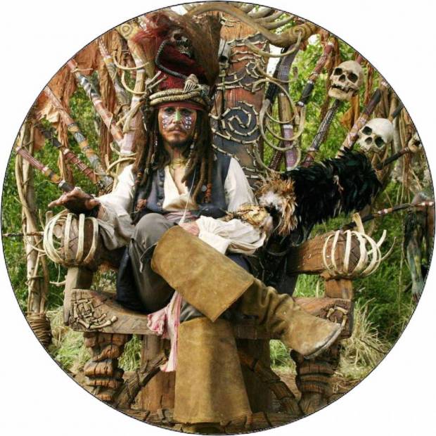 Essbares Papier Jack Sparrow als Schamane 19,5 cm