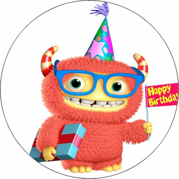 Essbares Papiermonster Happy Birthday 19,5 cm