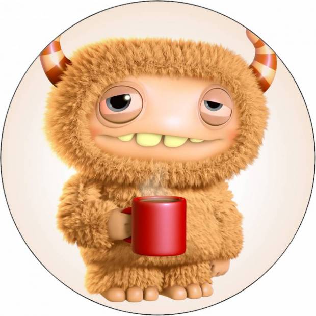 Essbares Papiermonster mit Kaffeebecher 19,5 cm
