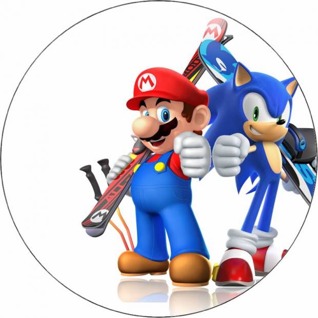 Essbares Papier Sonic und Super Mario 19,5 cm