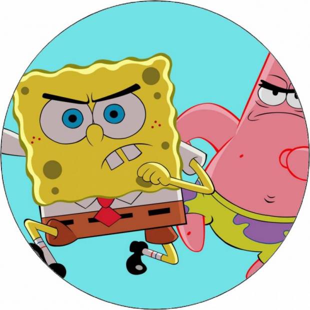 Essbares Papier Spongebob und Patrick 19,5 cm