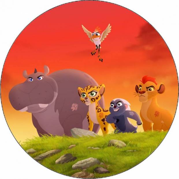 Essbares Papier Löwenpatrouille auf dem Hügel 19,5 cm