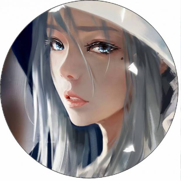 Essbares Papier Mädchen mit grauen Haaren 19,5 cm