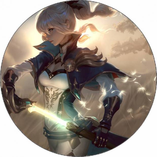 Essbares Papier Fantasiebild eines Kriegers 19,5 cm