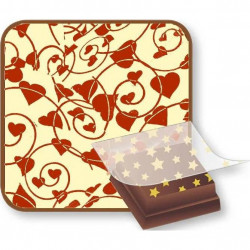 Bombasei Transferfolie Hearts rot mit Spiralen 36,5 x 25 cm