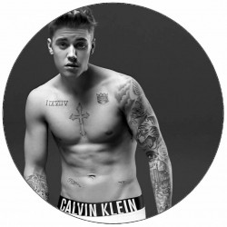 Essbares Papier Justin Bieber mit Tattoo 19,5 cm