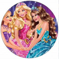 Essbare Papier Barbiepuppe mit Krone 19,5 cm