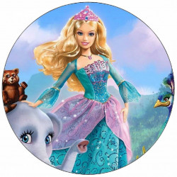 Essbares Papier Barbie und Elefant 19,5 cm