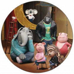 Essbares Papier Sing Buster Moon und Teilnehmer 19,5 cm