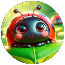 Essbares Papier niedlicher Marienkäfer auf Blatt 19,5 cm