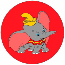 Dumbo essbares Papier rot Hintergrund 19,5 cm