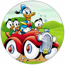 Essbares Papier Donald Duck mit Neffen 19,5 cm