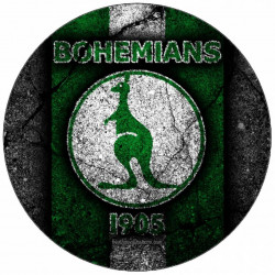 Essbares Papier Logo Bohemians 1905 schwarzer Hintergrund 19,5 cm
