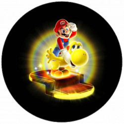 Essbares Papier Super Mario auf Dinosaurier 19,5 cm