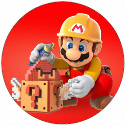 Essbares Papier Super Mario und Haus 19,5 cm