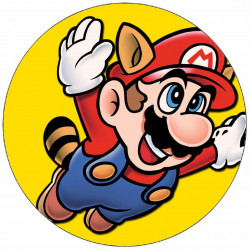 Essbares Papier Super Mario fliegenden gelben Hintergrund 19,5 cm