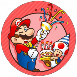 Essbares Papier Super Mario Party 19,5 cm