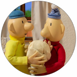 Pat und Mat essbares Papier mit Teig 19,5 cm