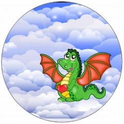 Essbares Papier glücklicher Drache 19,5 cm