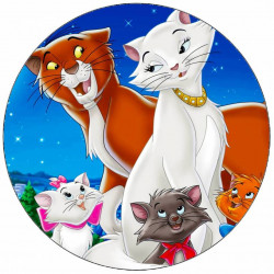Essbares Papier Aristocats Duchess und Familie 19,5 cm