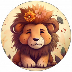 Essbarer Papierlöwe mit Blumen in der Mähne 19,5 cm