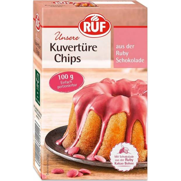 Rubinrote Schokoladenkuvertüre 100g