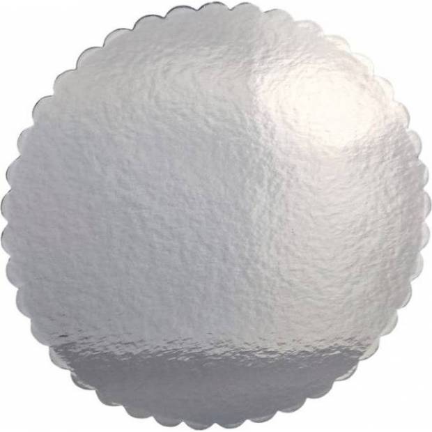 Kuchen-Topflunder grob gewölbt, silberner Kreis 22 cm (1 Stück)