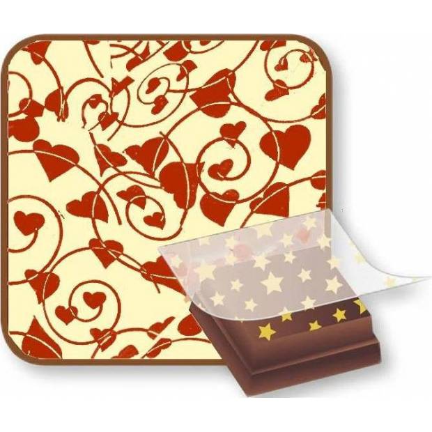 Bombasei Transferfolie Hearts rot mit Spiralen 36,5 x 25 cm