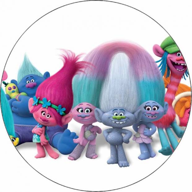 Essbares Papier Trolls Familie 19,5 cm