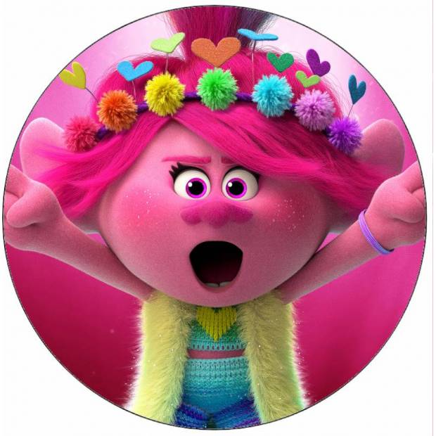 Essbares Papier Trolls Mohnblume 19,5 cm