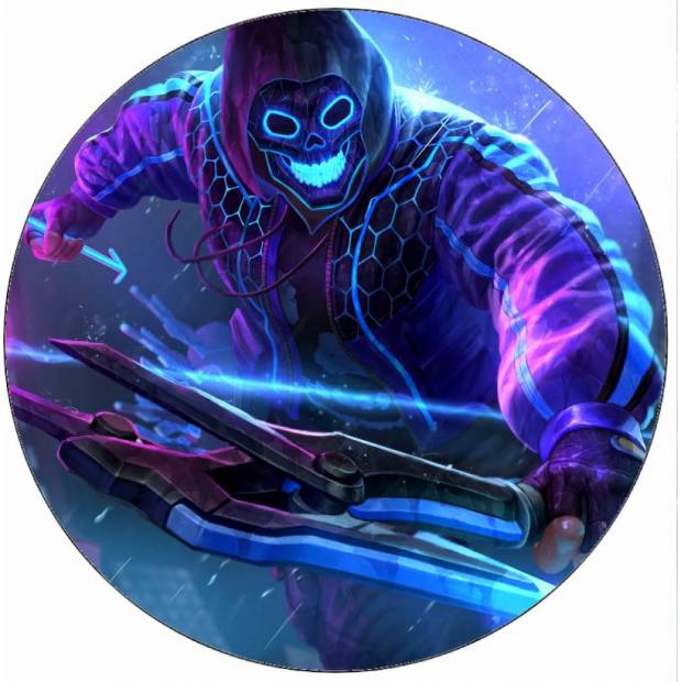 Essbares Papier Fortnite Neon Skelett 19,5 cm