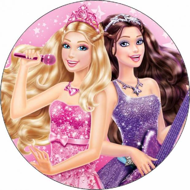 Essbares Papier Barbie Popstar 19,5 cm